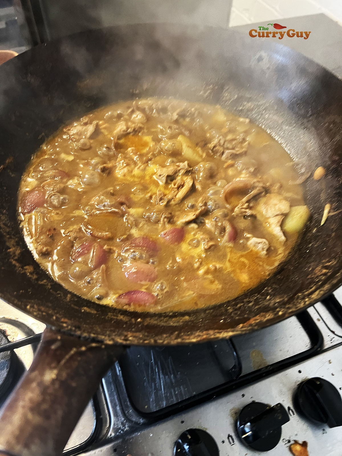 Simmering massaman curry