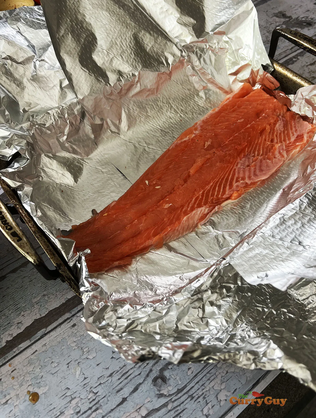 Salmon on foil, ready for baking