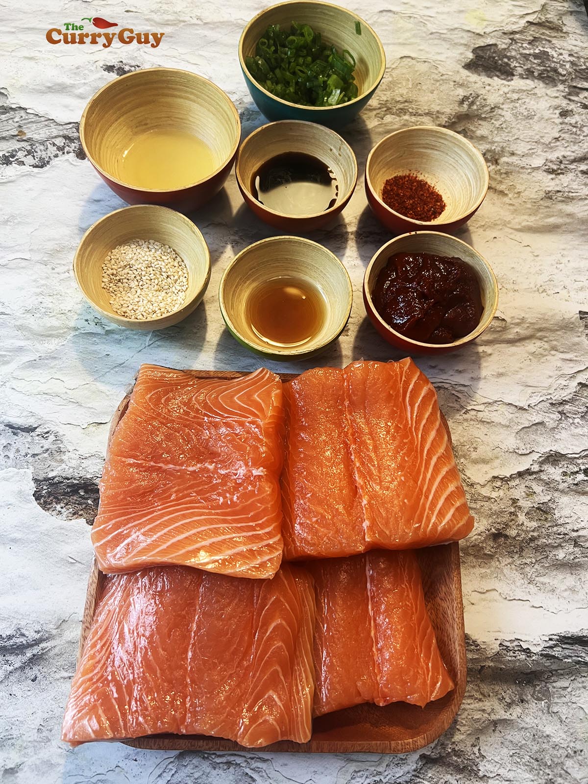 Ingredients for Korean baked salmon