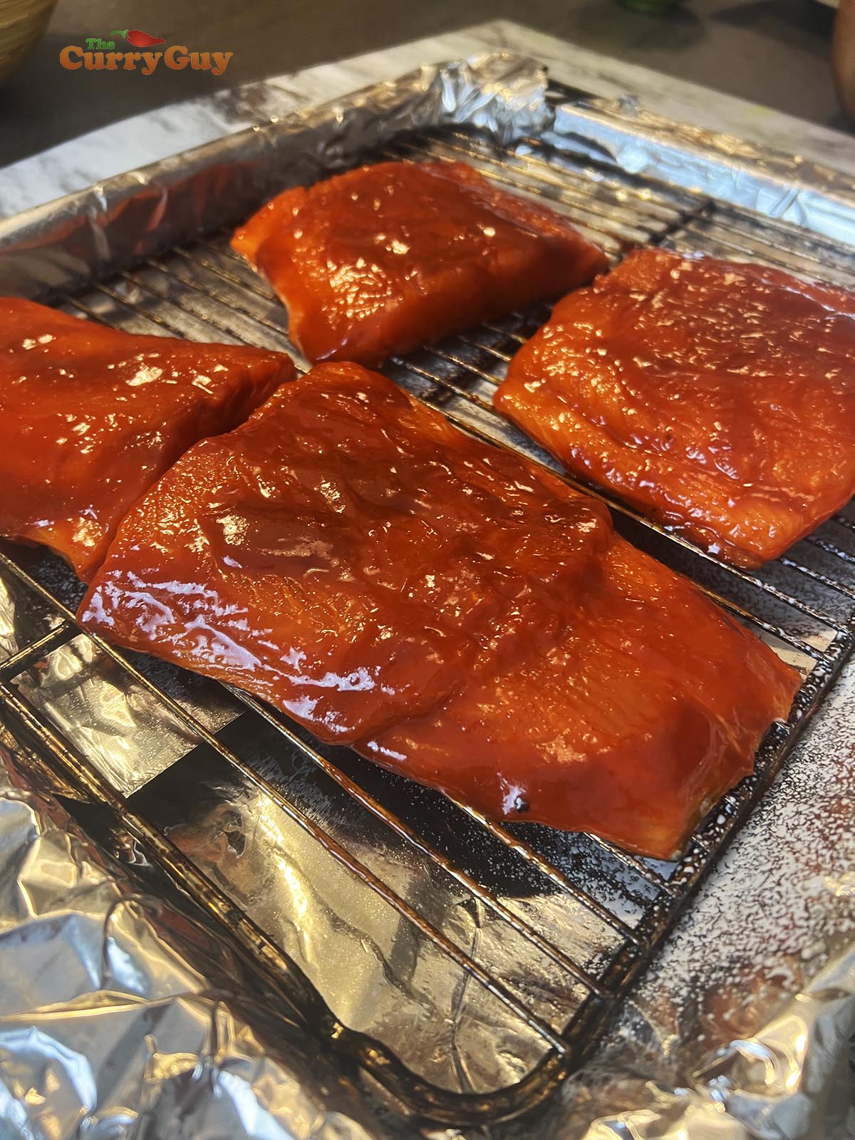 Salmon ready to cook.