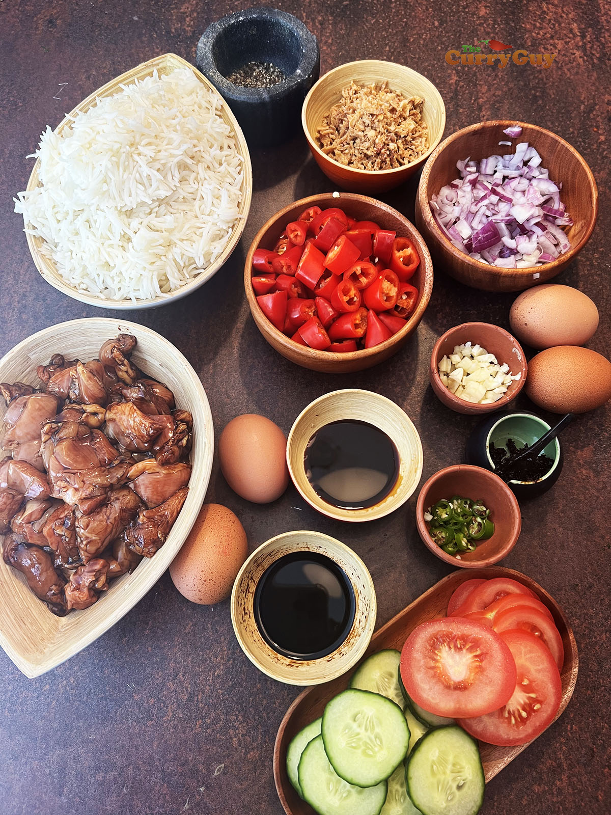 Ingredients for nasi goreng