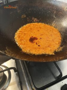 Adding the sauce ingredients