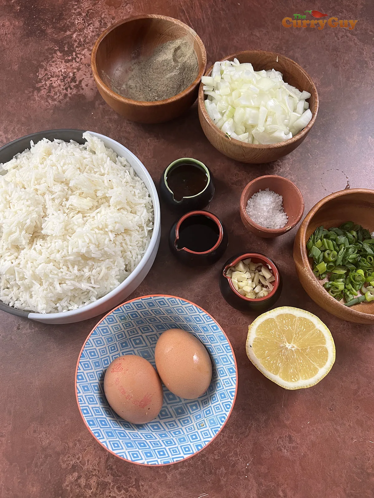 Ingredients for egg fried rice