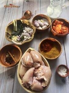 Ingredients for Malaysian chicken curry