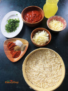 Ingredients for baked Mexican rice