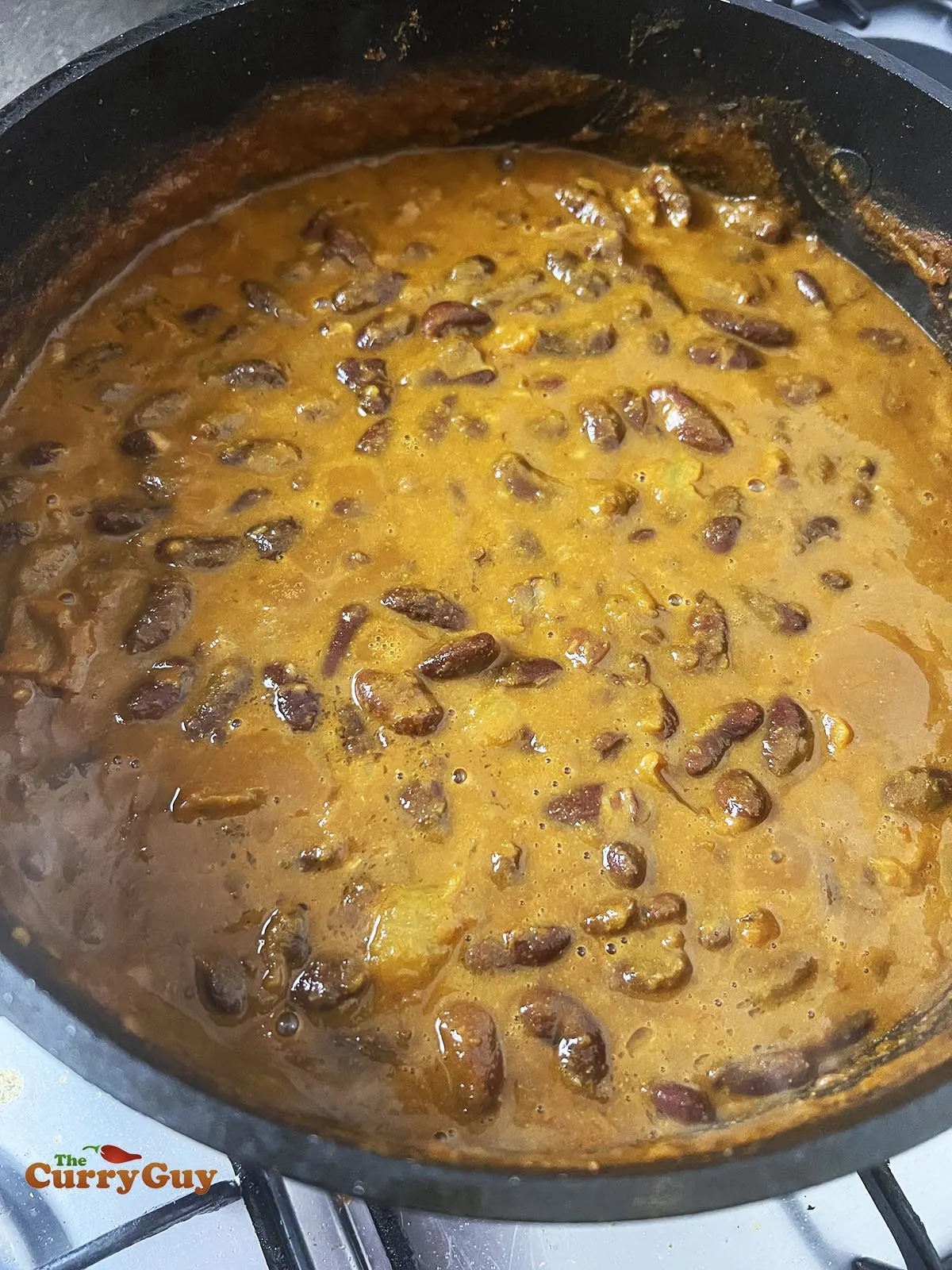Kidney beans in the blended rajma sauce