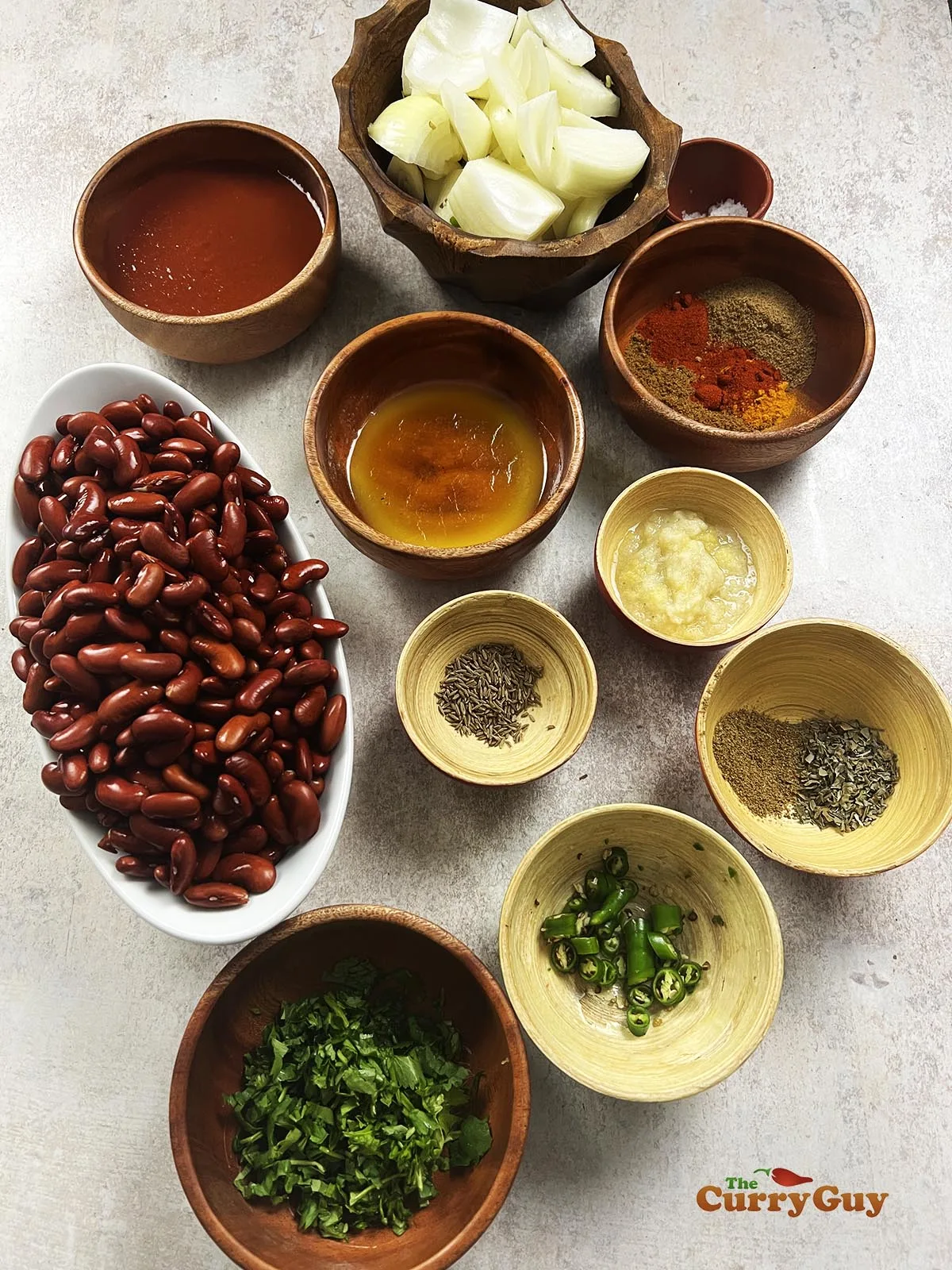 Ingredients for rajma masala