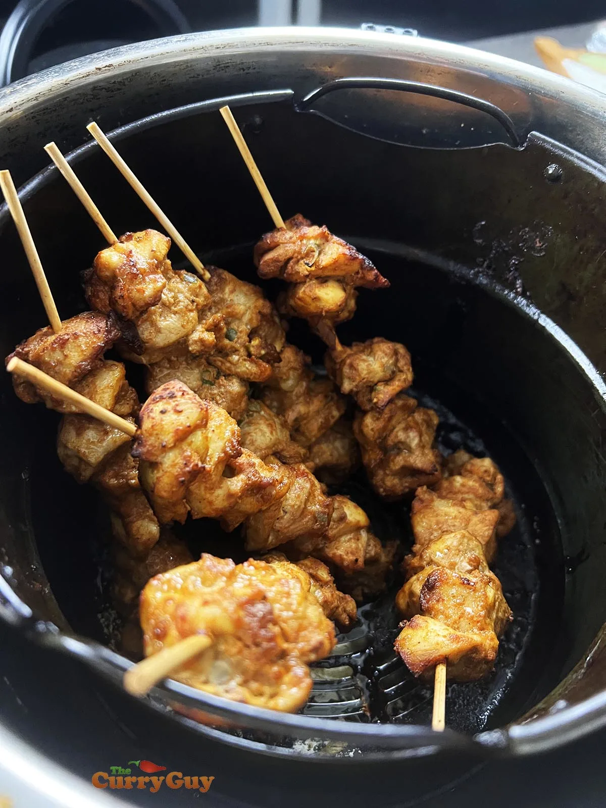 Air fryer chicken tikka cooked to perfection.