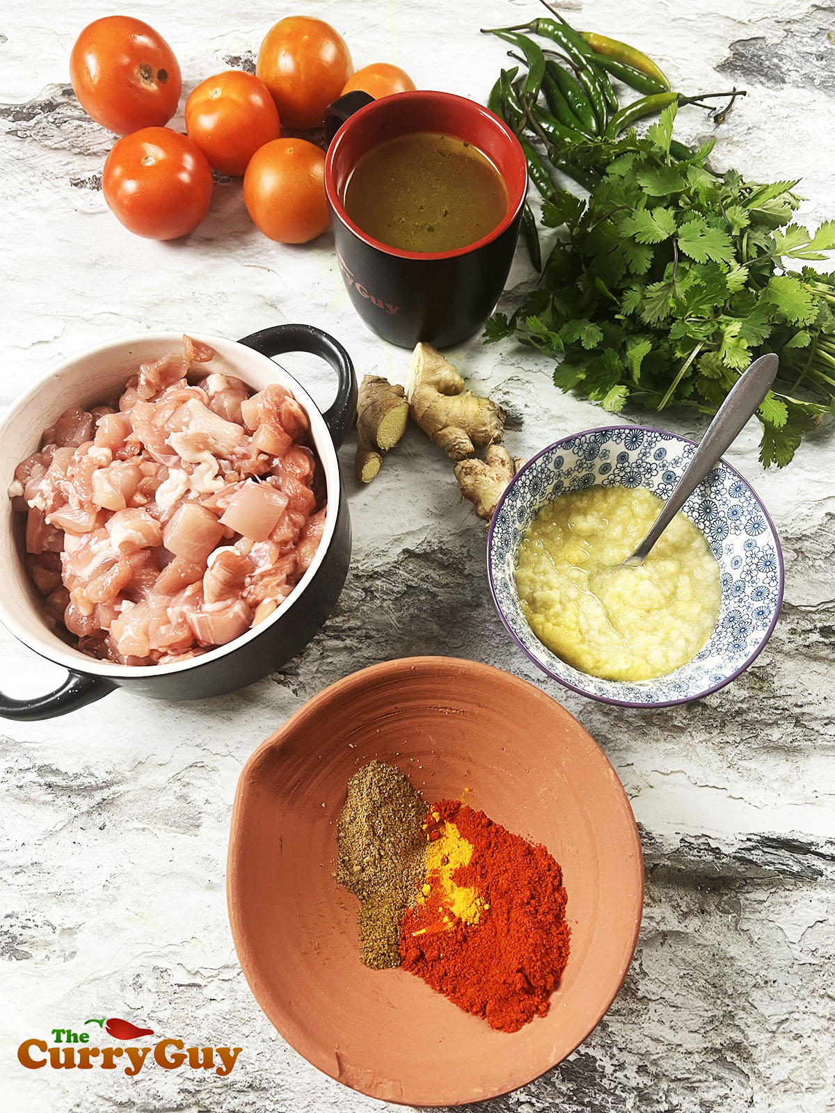 Ingredients for chicken keema karahi