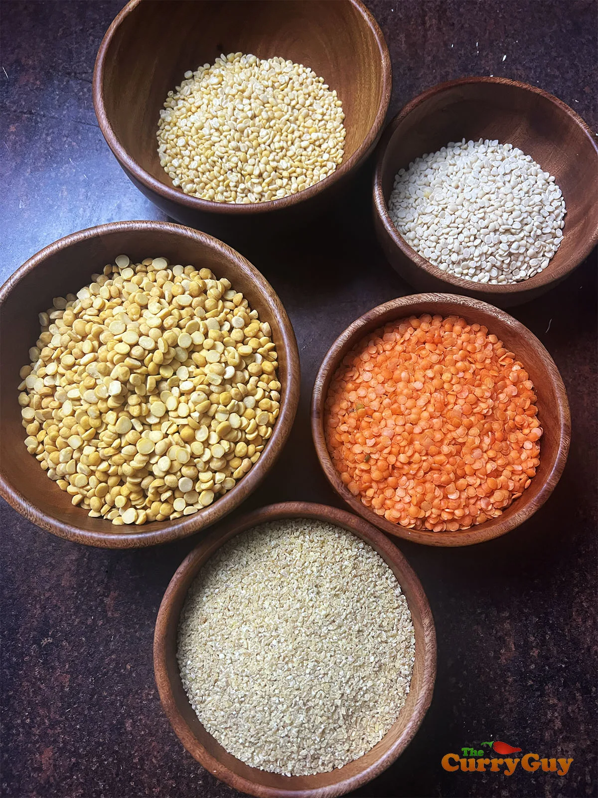 The lentils and wheat for the chicken haleem.