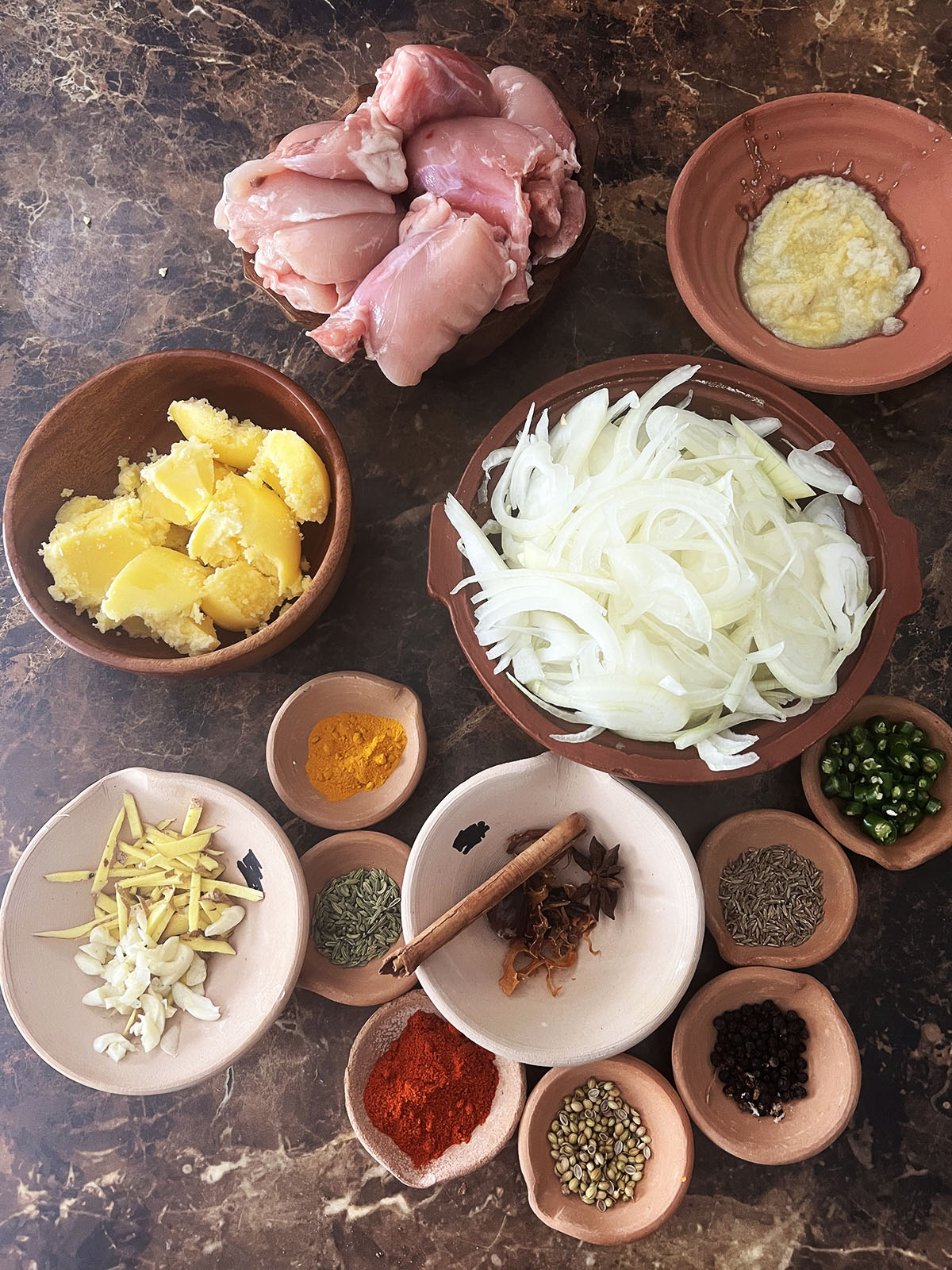 Ingredients for chicken haleem