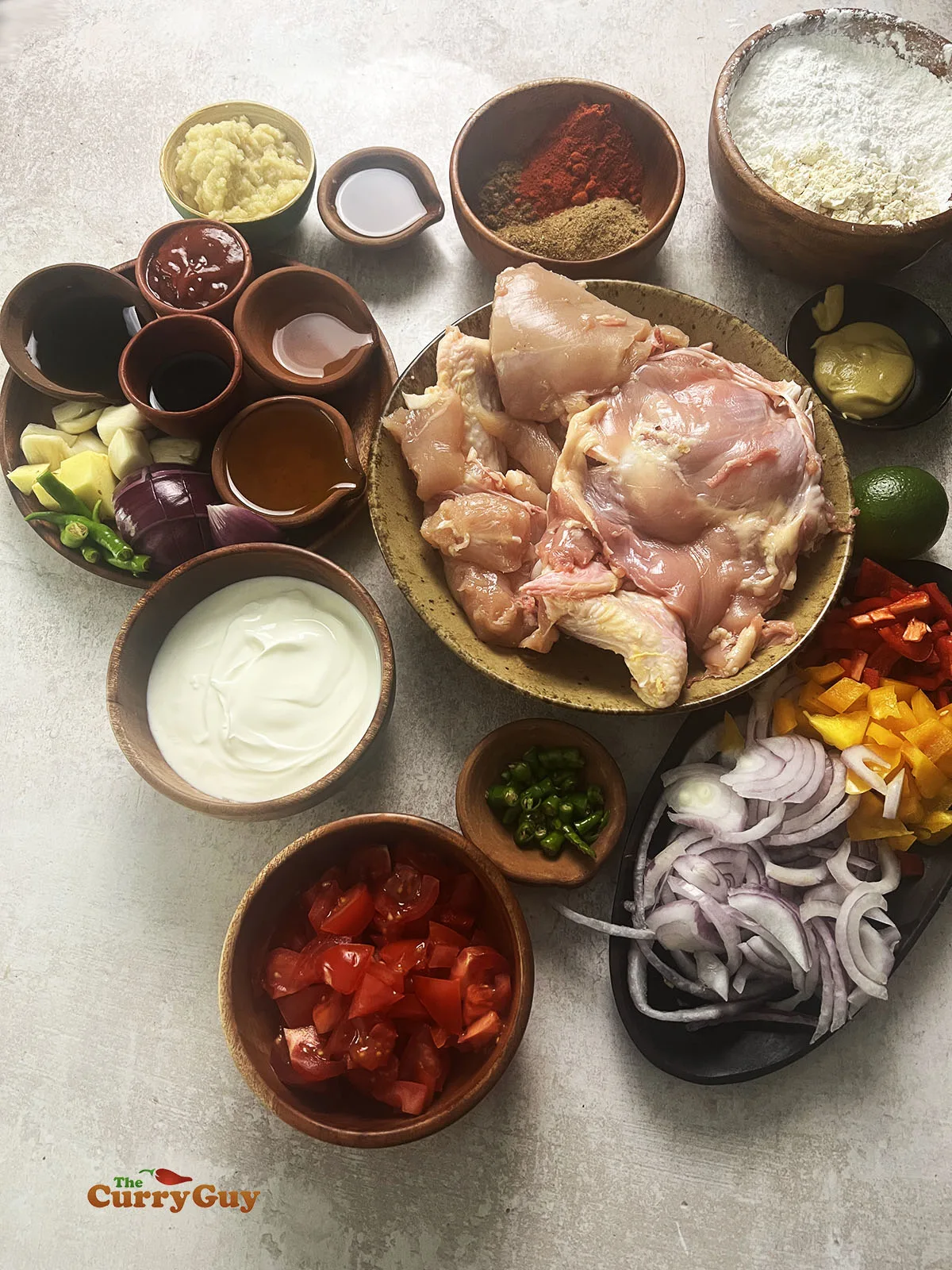 Ingredients for chicken chaap.
