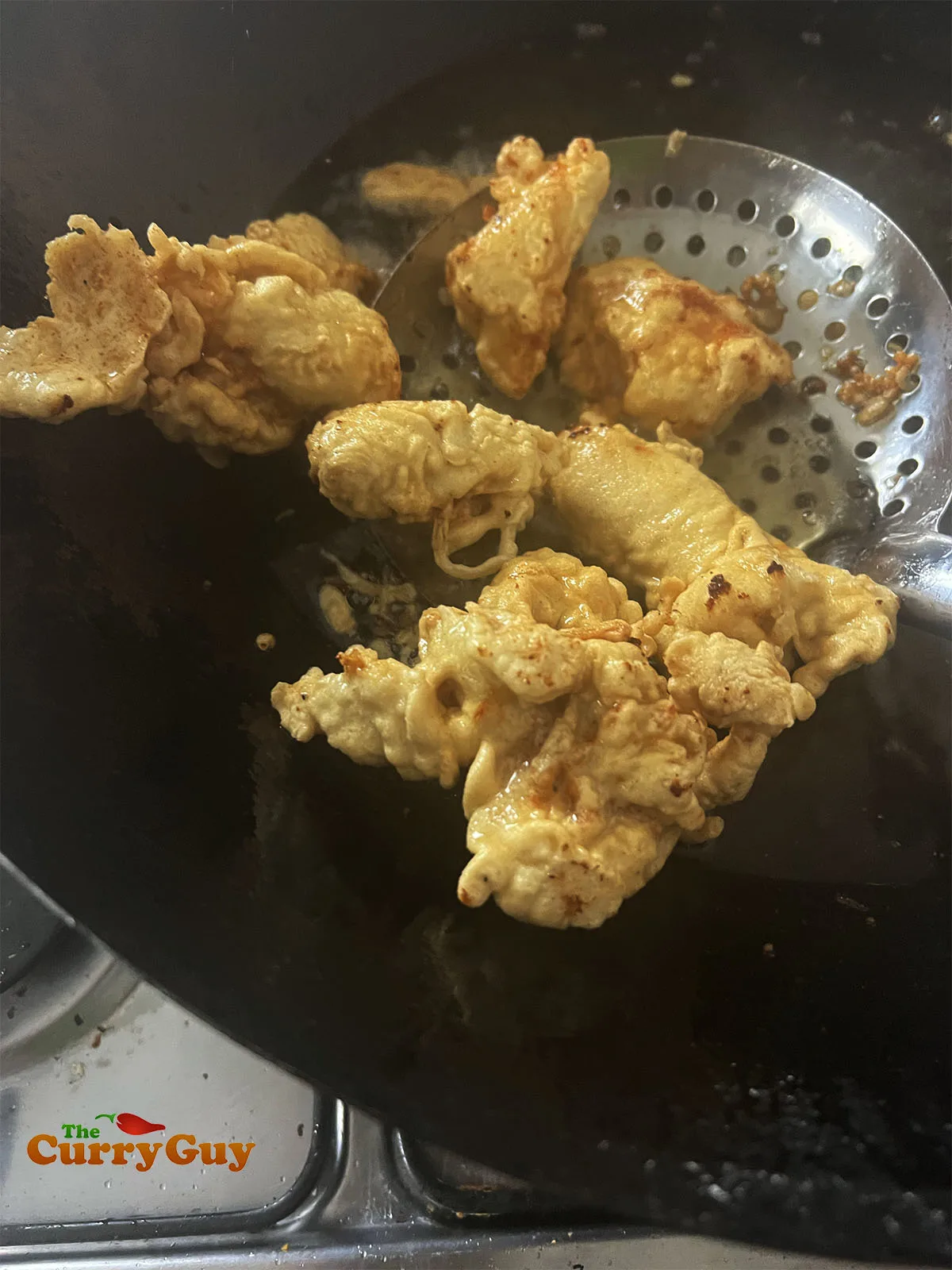 Frying the chicken