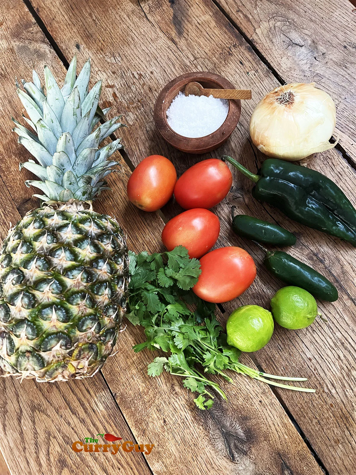 Ingredients for pineapple salsa