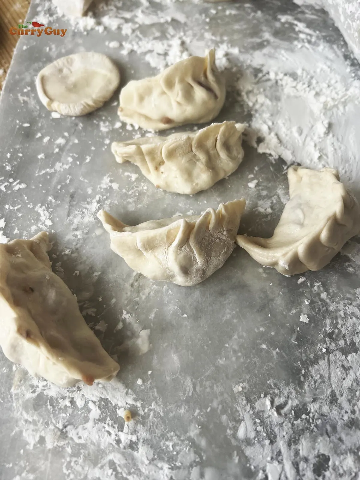 beef momos ready for steaming.