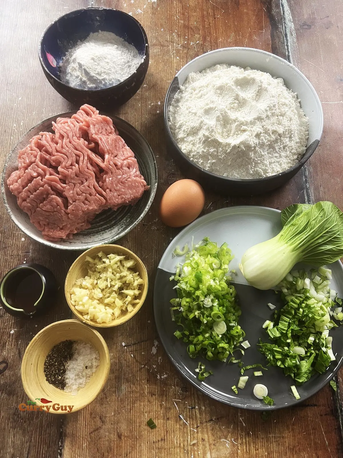 Ingredients for Chinese chicken potstickers