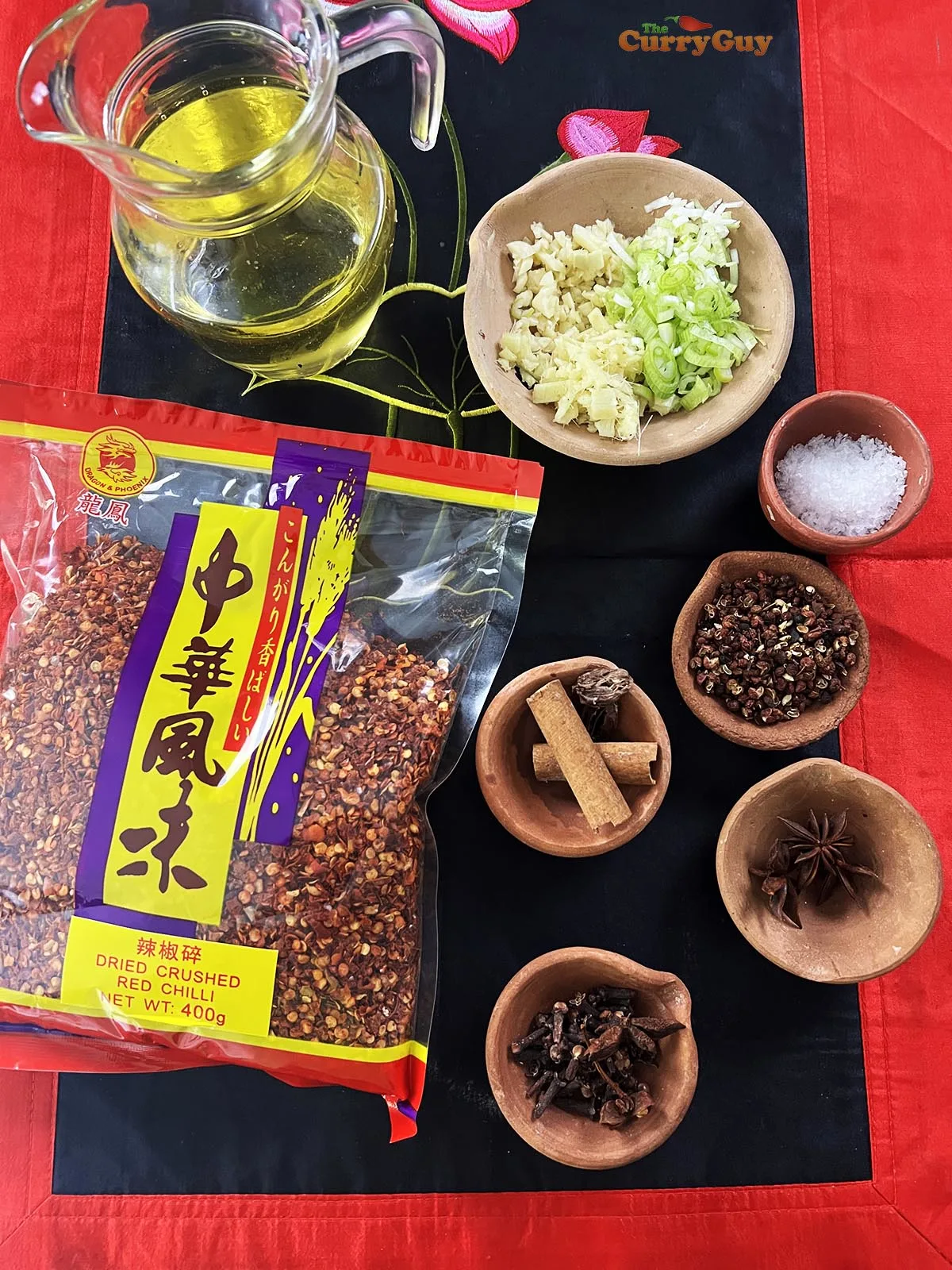 Ingredients for Chinese crispy chili oil