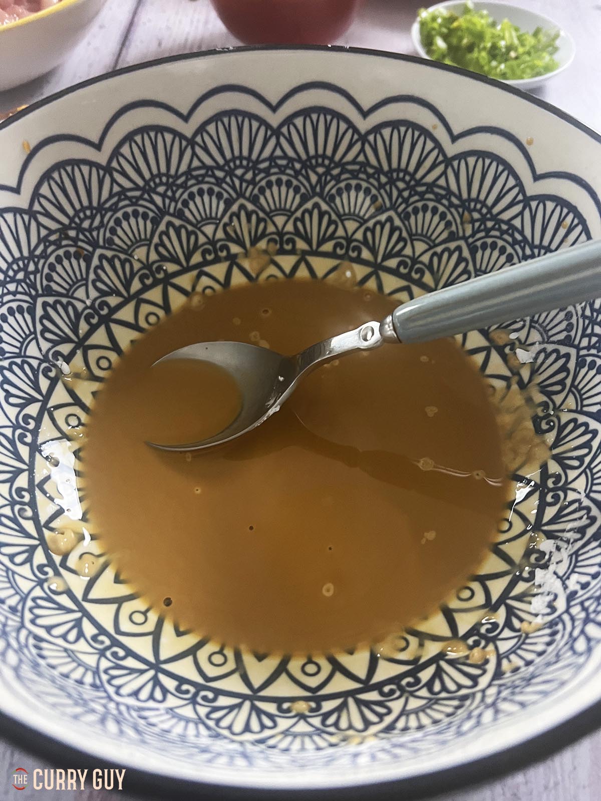 The prepared marinade in a bowl.