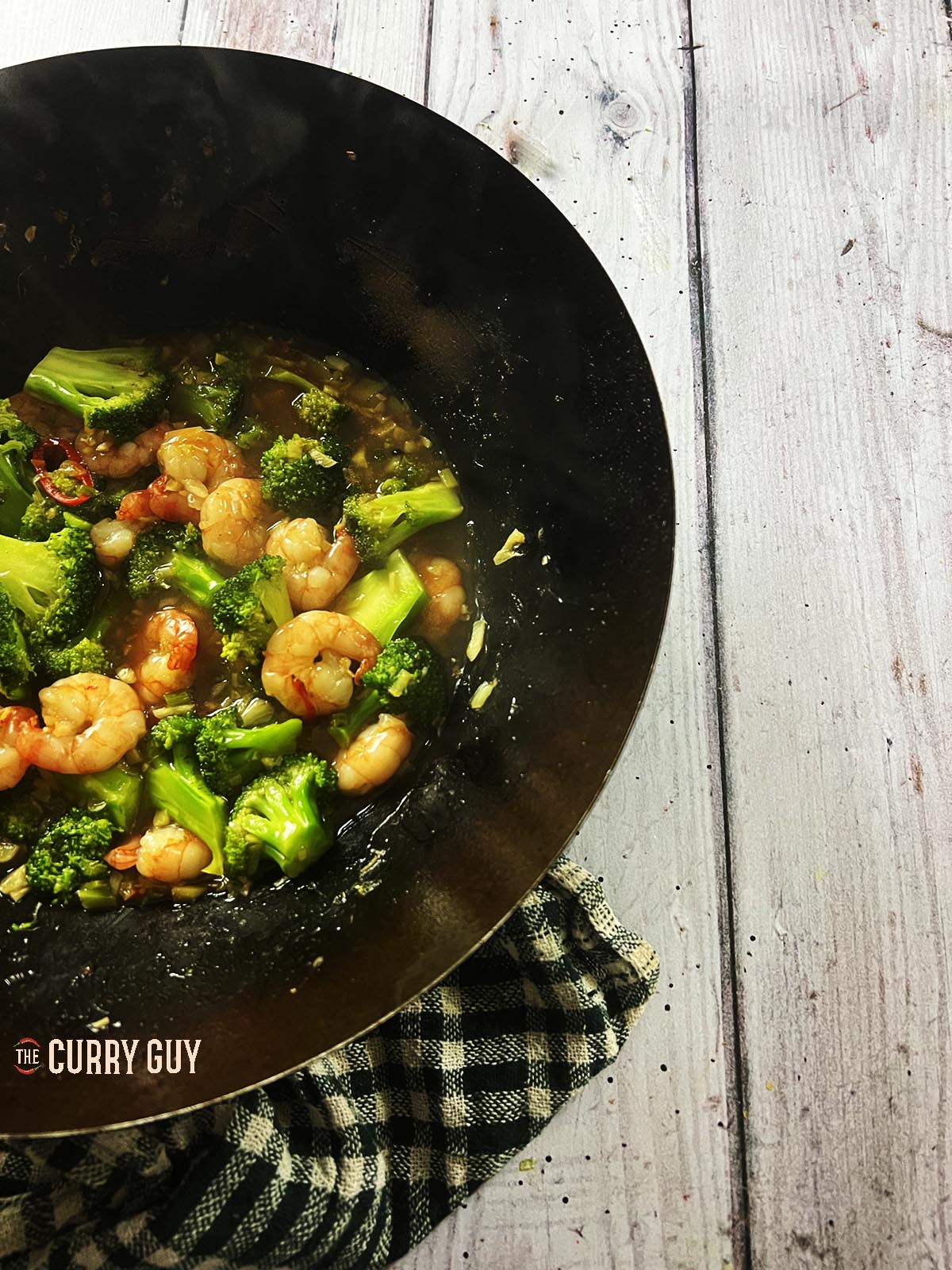 Shrimp and broccoli stir fry.