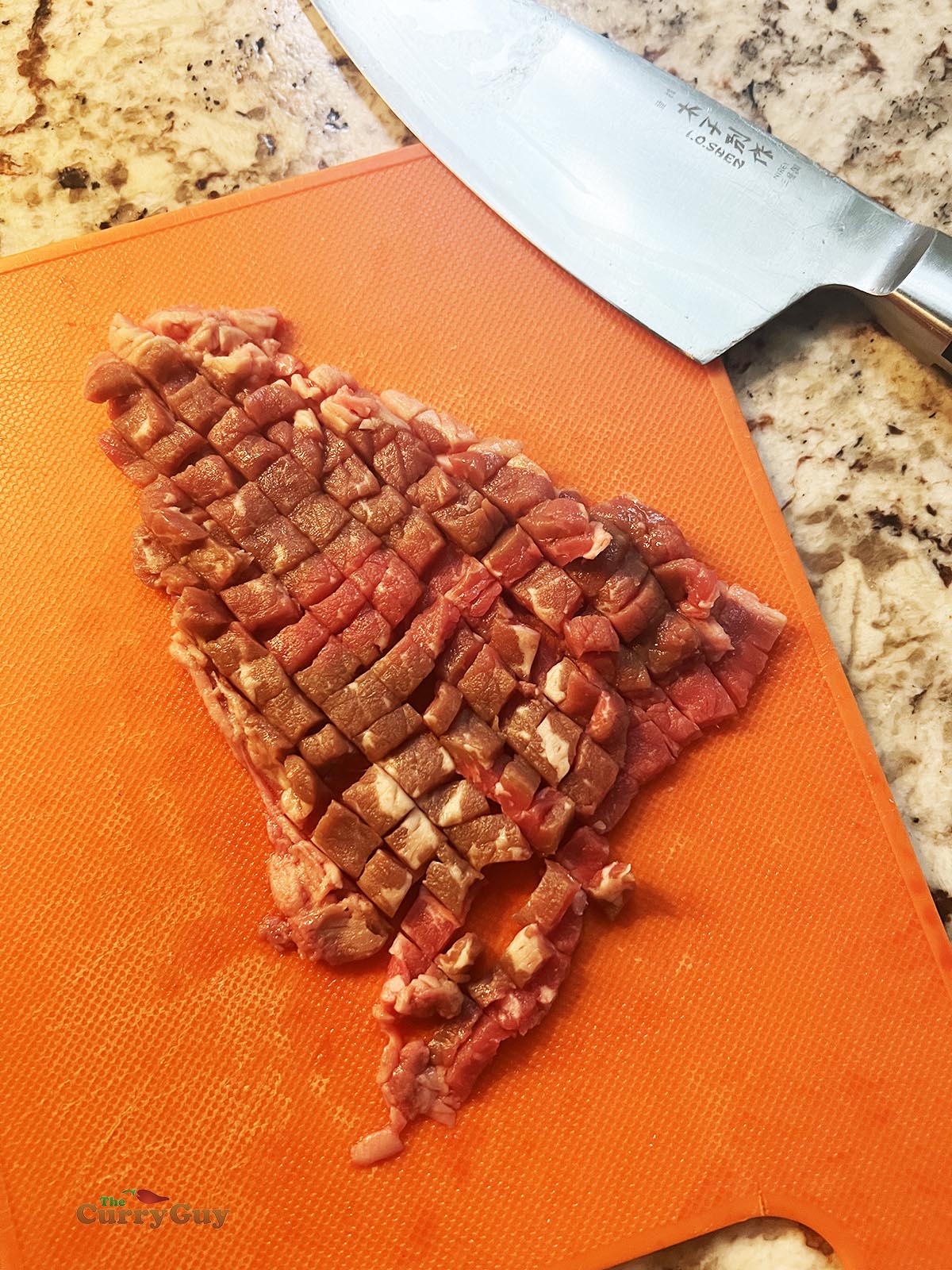 Meat cut and prepared for frying.