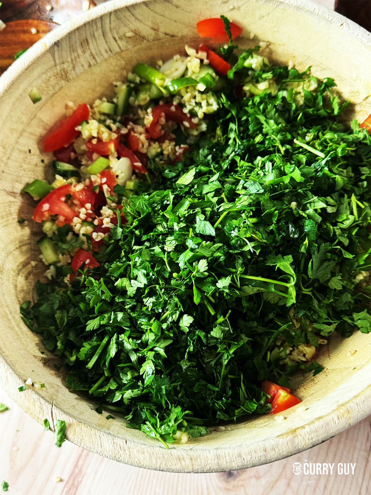 Ajout du persil et de la menthe.