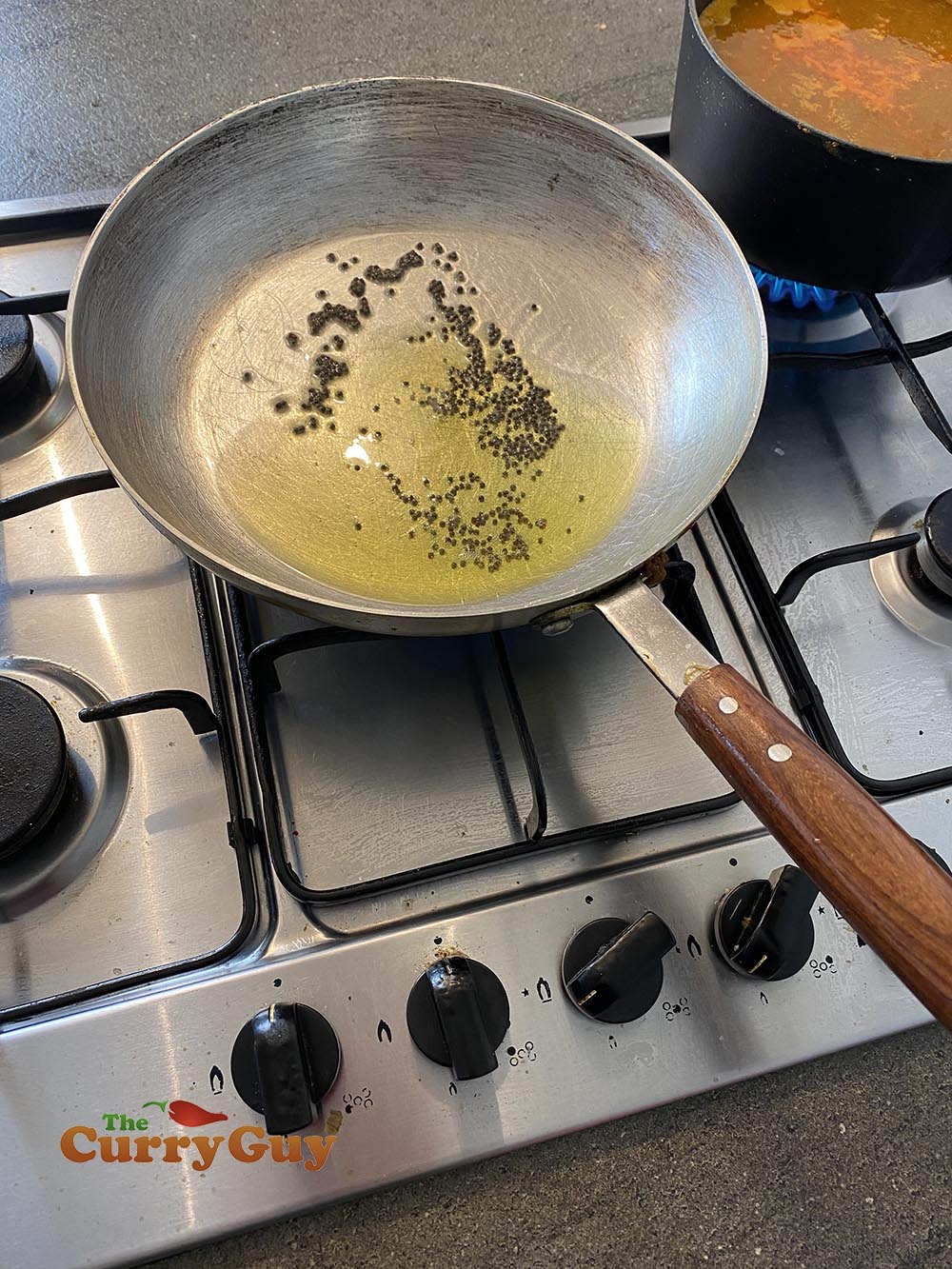 toasting the mustard seeds