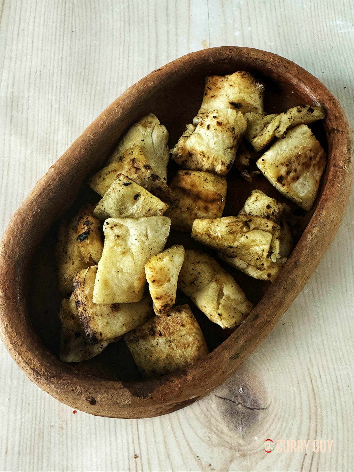 The toasted bread on a plate.