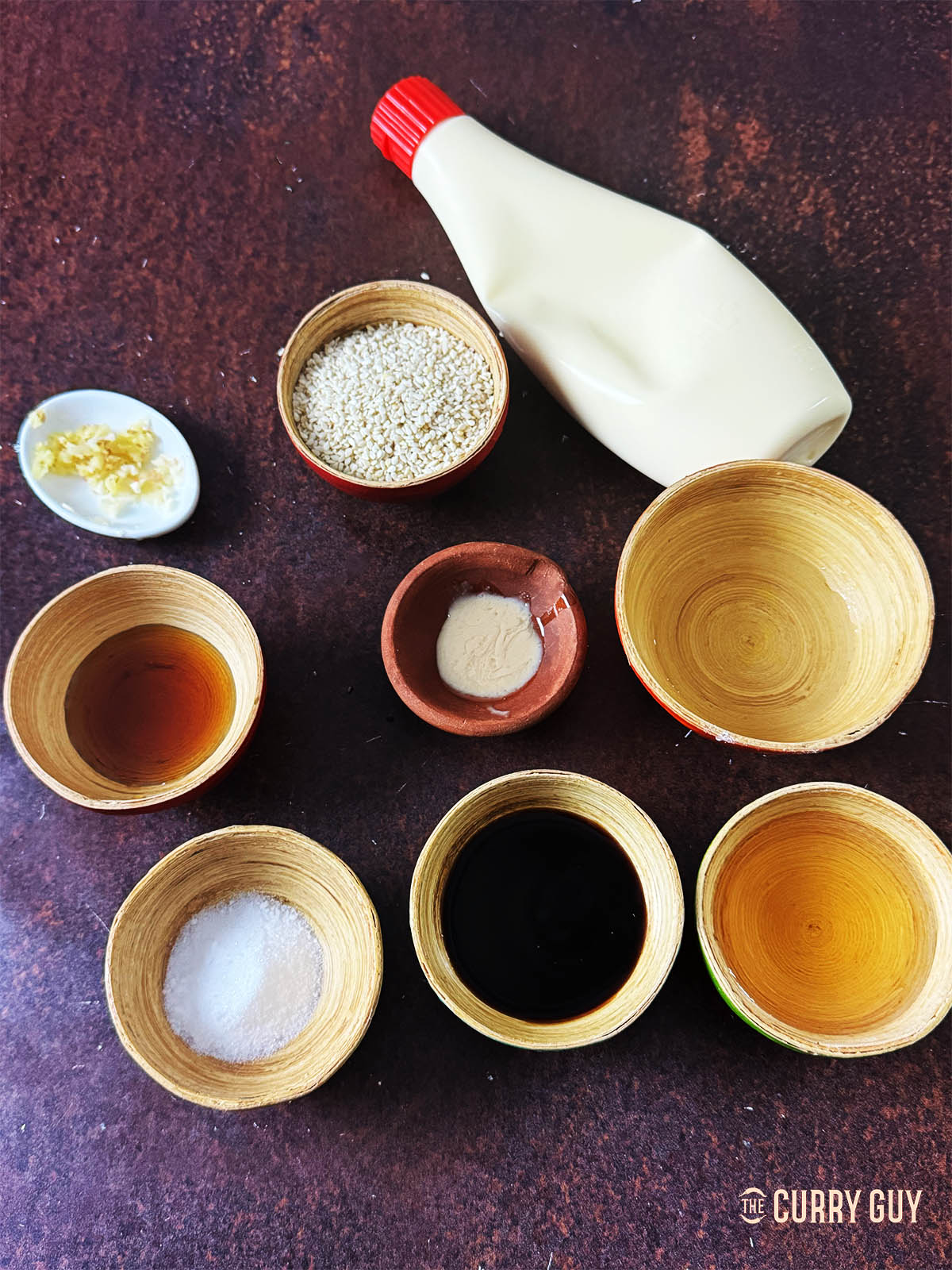 The ingredients for the recipe laid out on a counter top. 