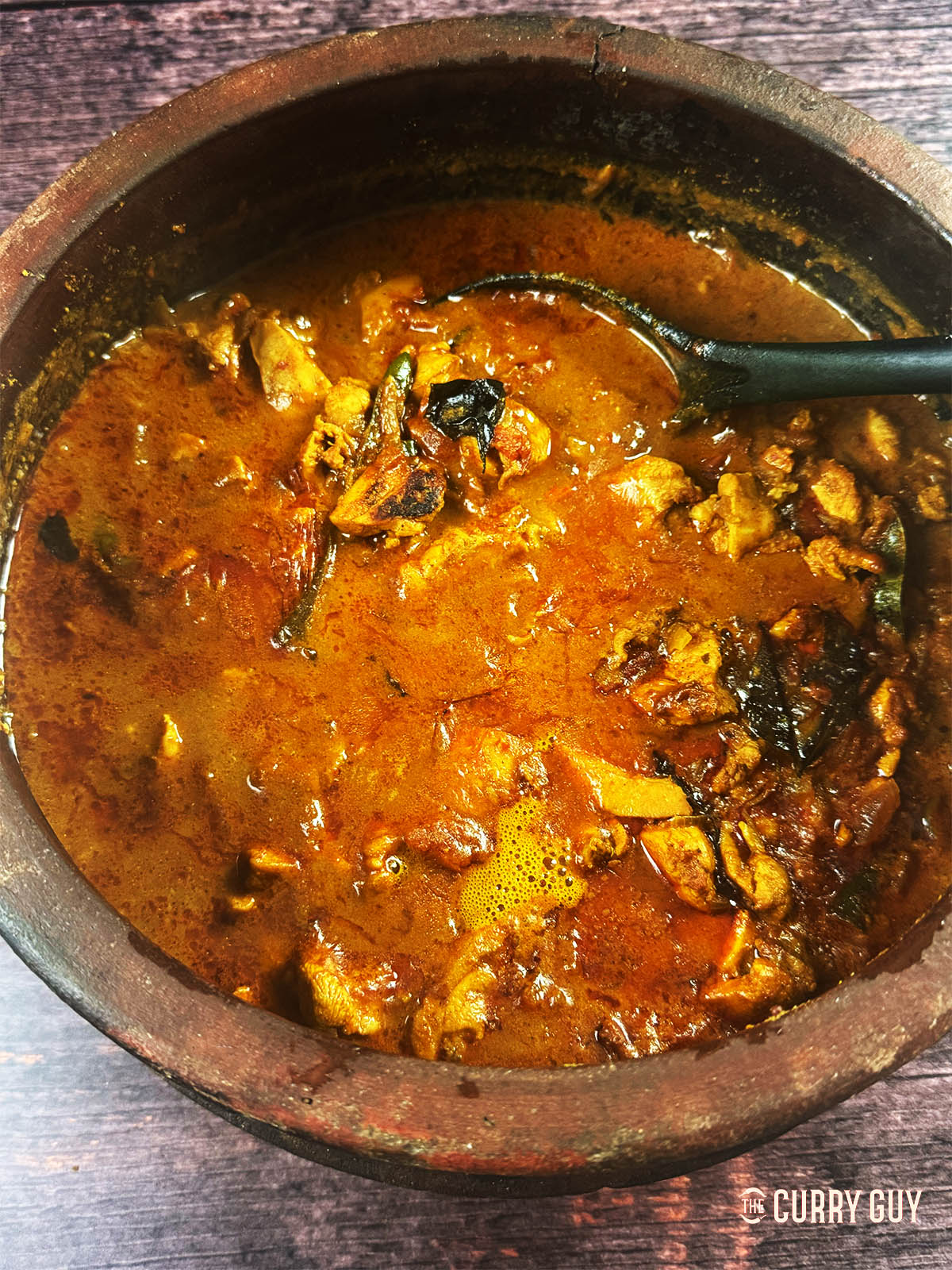 The Chennai Chicken Curry simmering after 15 minutes;