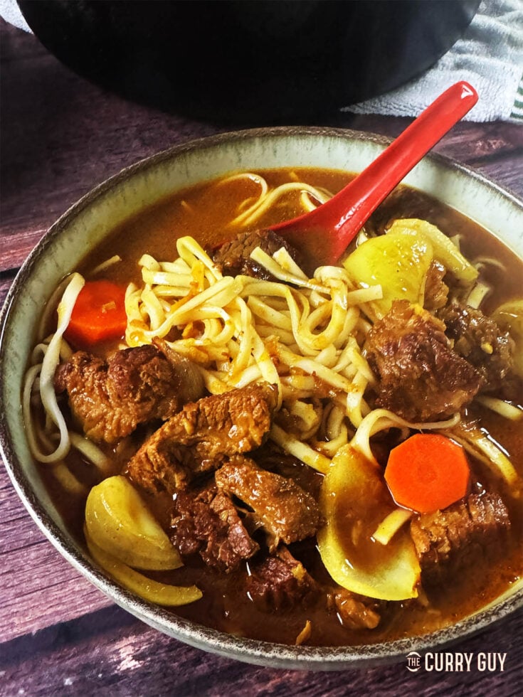 Hong Kong Brisket Curry over ramen noodles.
