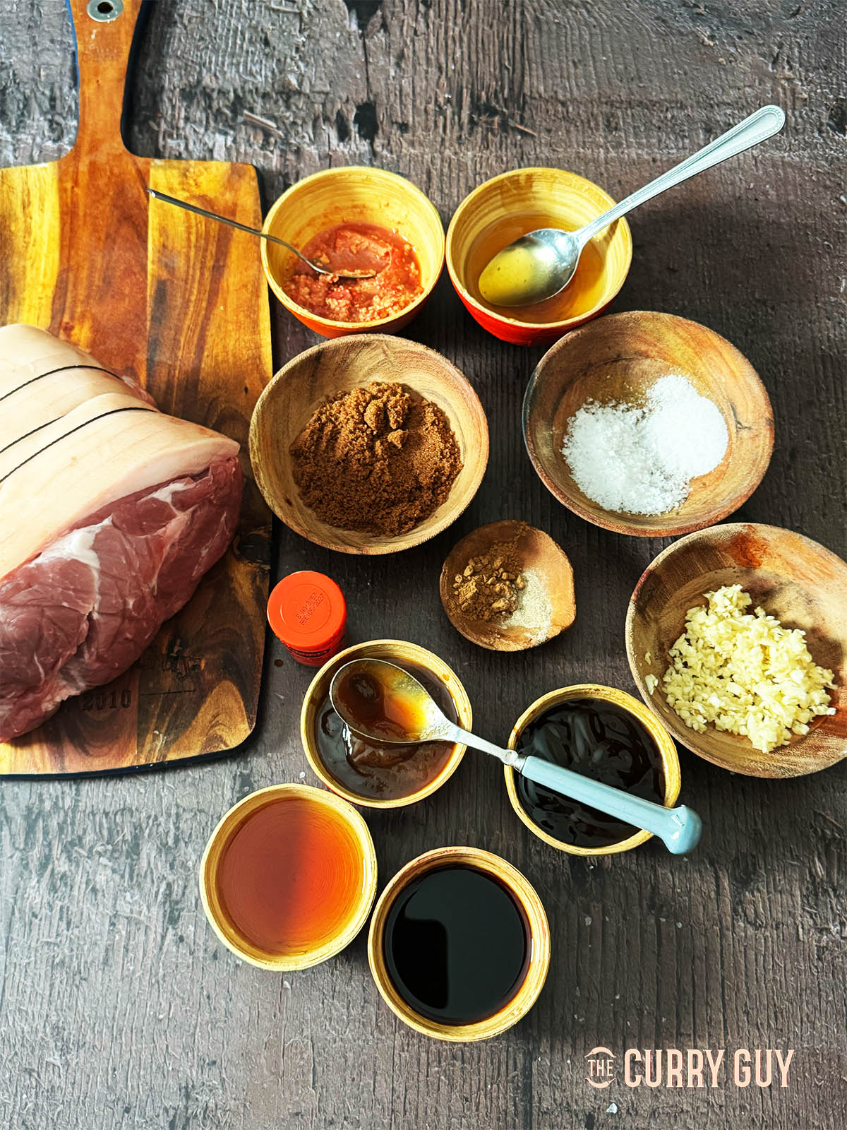 The ingredients for the recipe laid out and ready. 