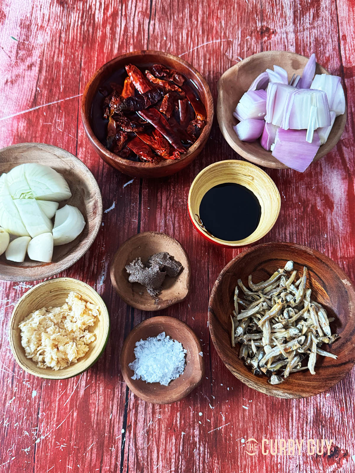 Ingredients for the recipe laid out on a table.