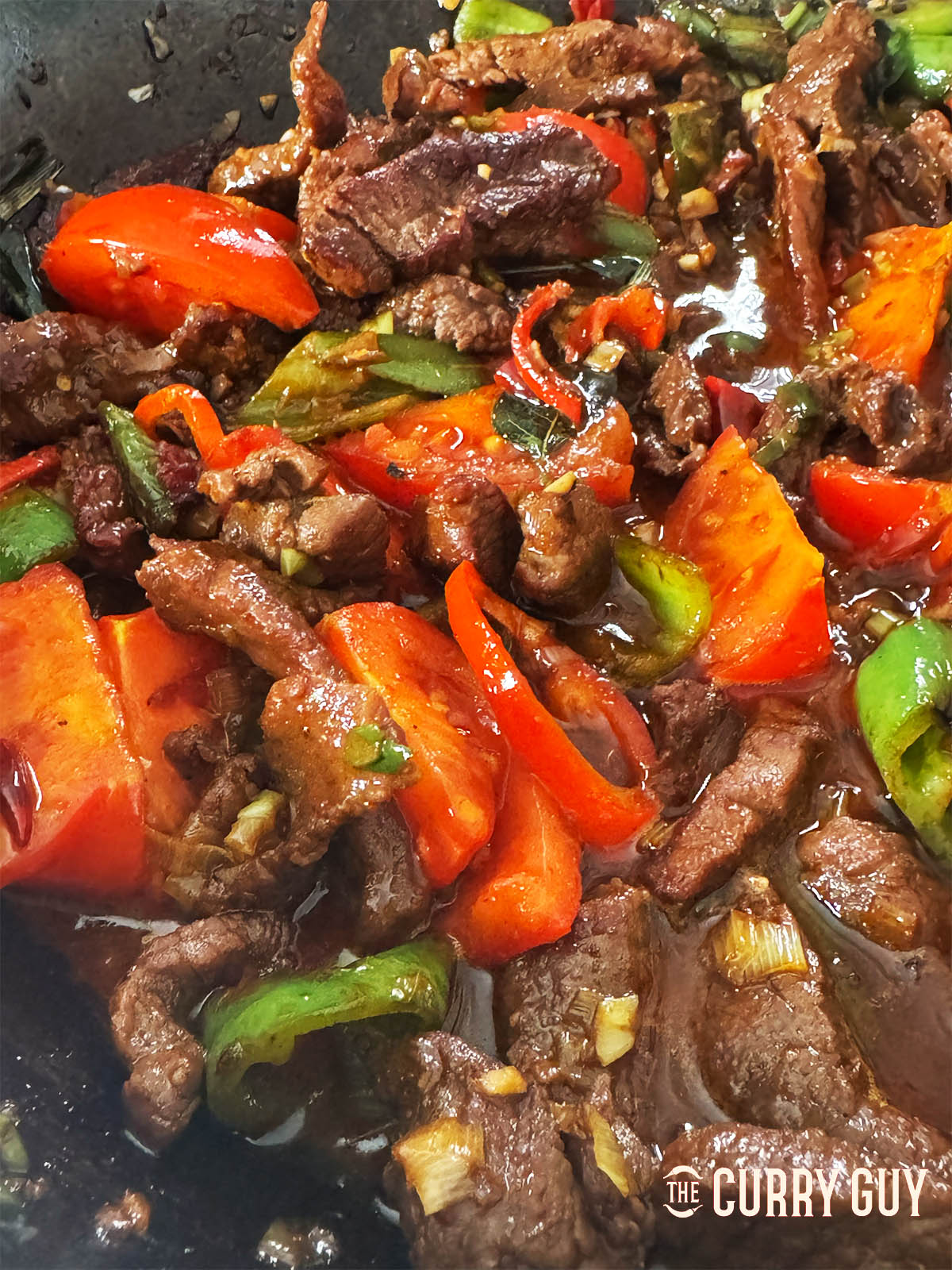 The finished Sri Lankan Devilled Beef.