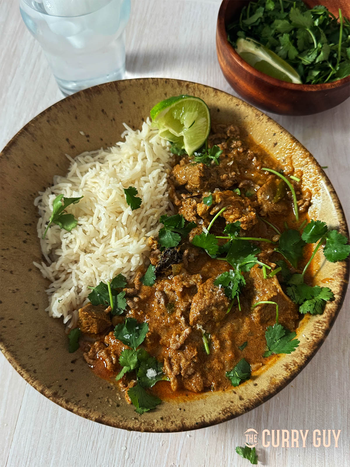 Rara gosht served with rice.