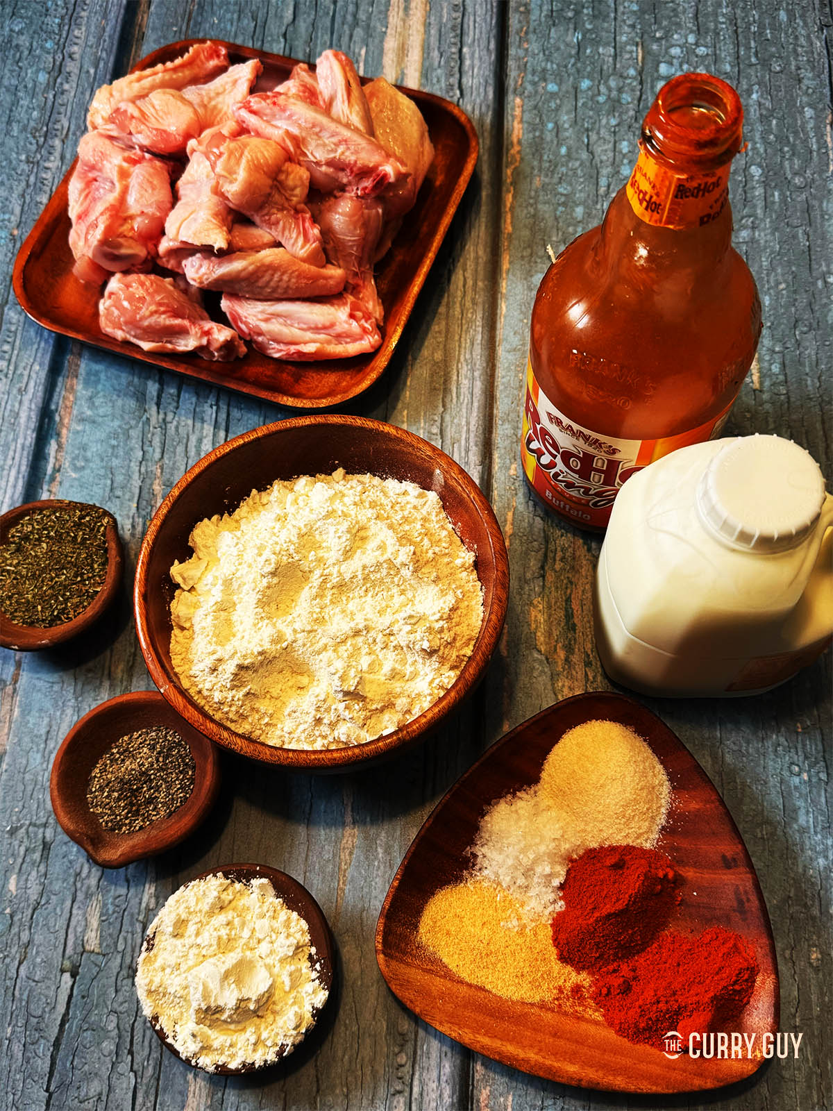Ingredients for the recipe laid out on a table.