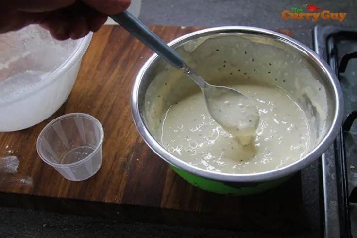 The wet dough ready to add more flour.