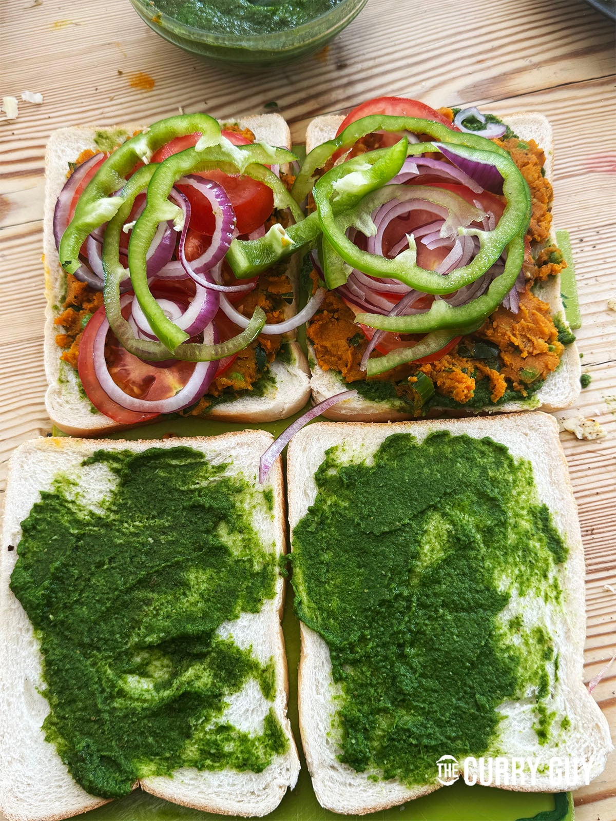 preparing the sandwhiches