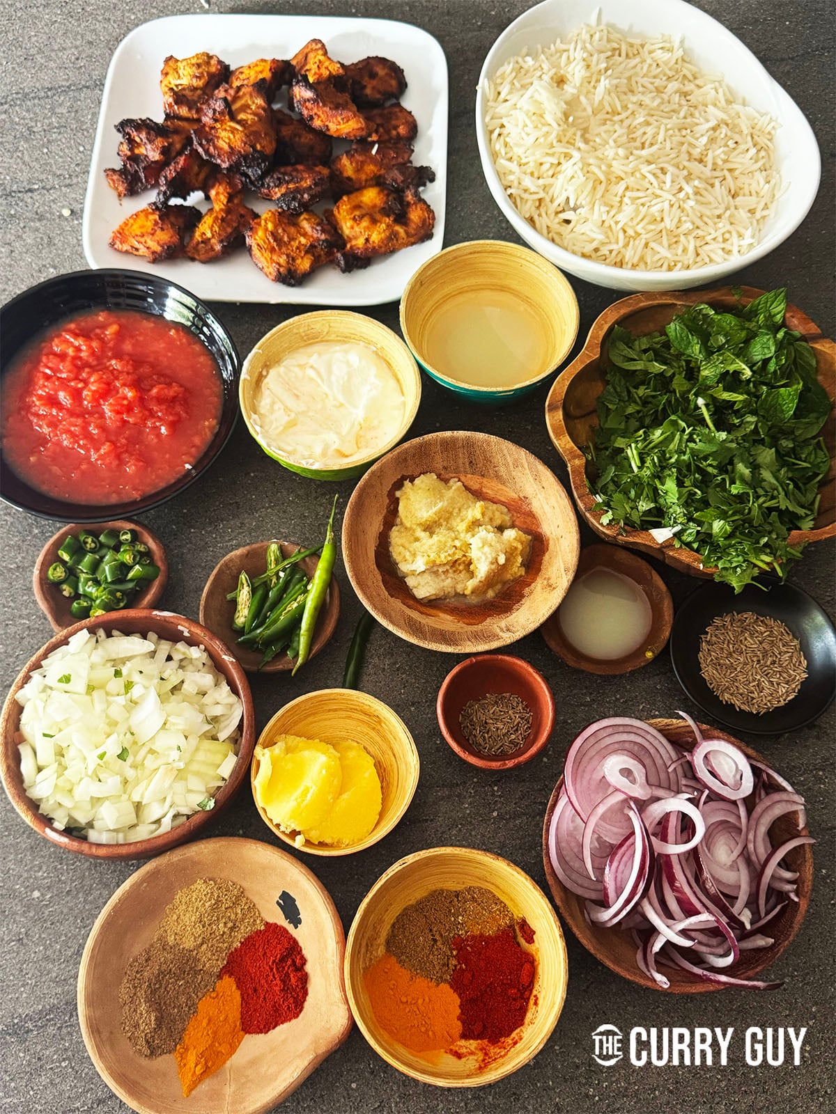 ingredients for chicken tikka biryani 