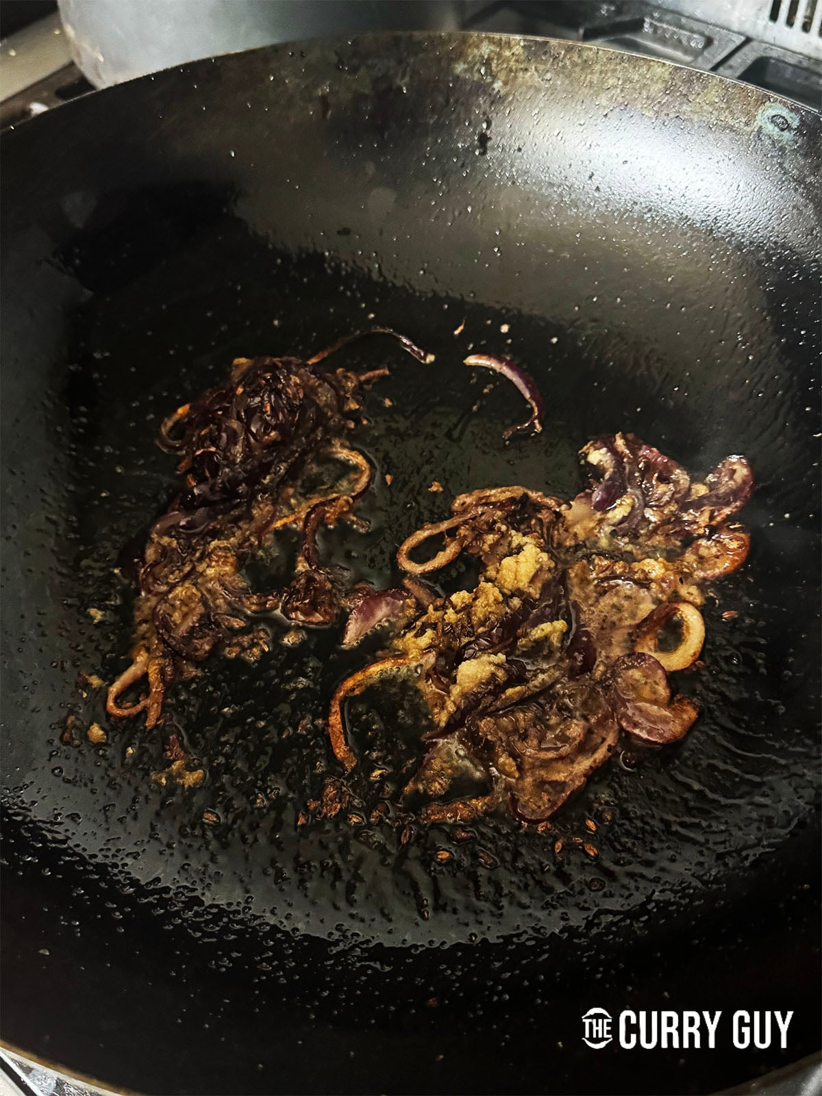 frying the onions