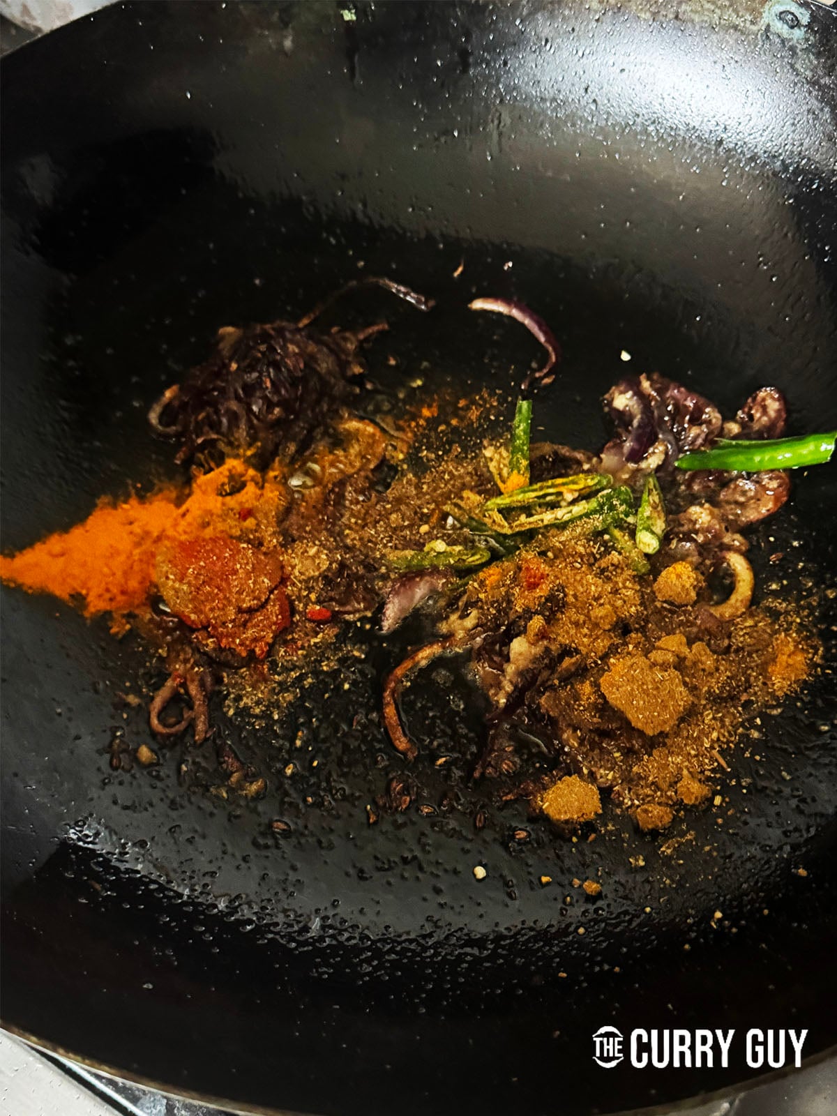 adding the spices 