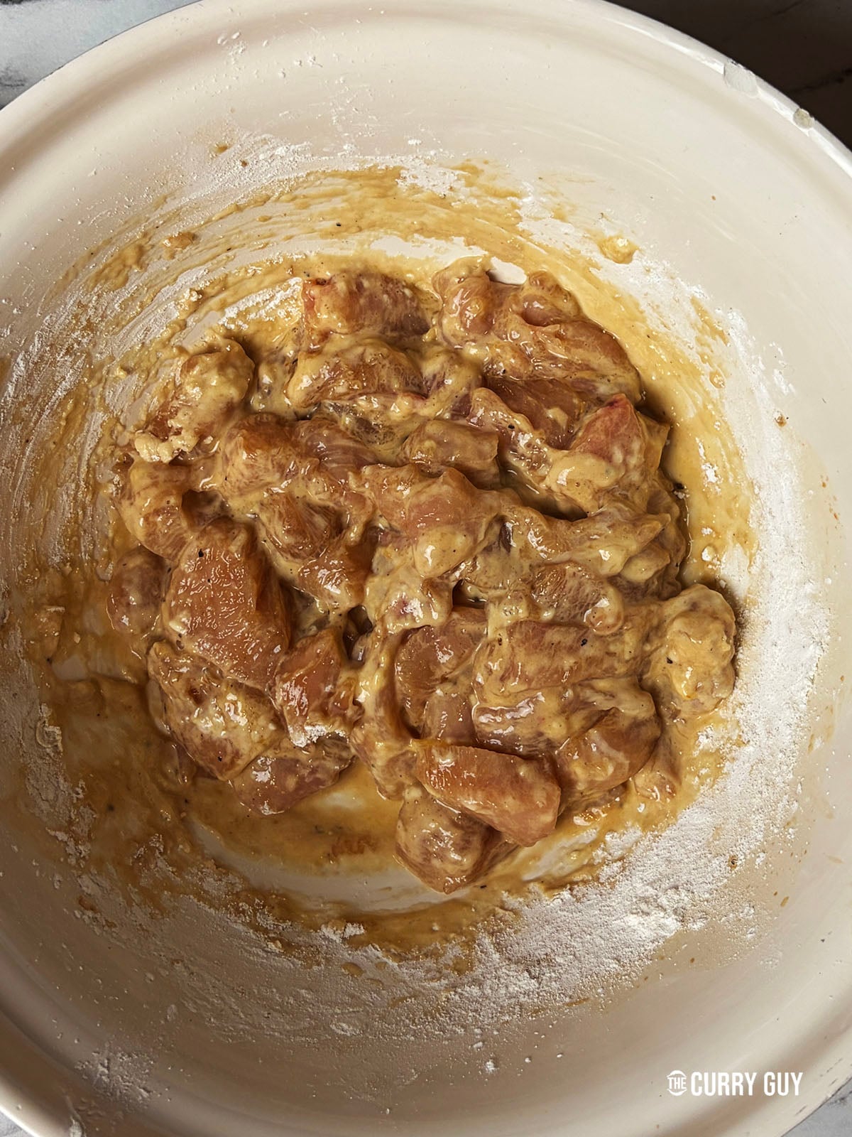 Second marinade added for the chilli chicken 
