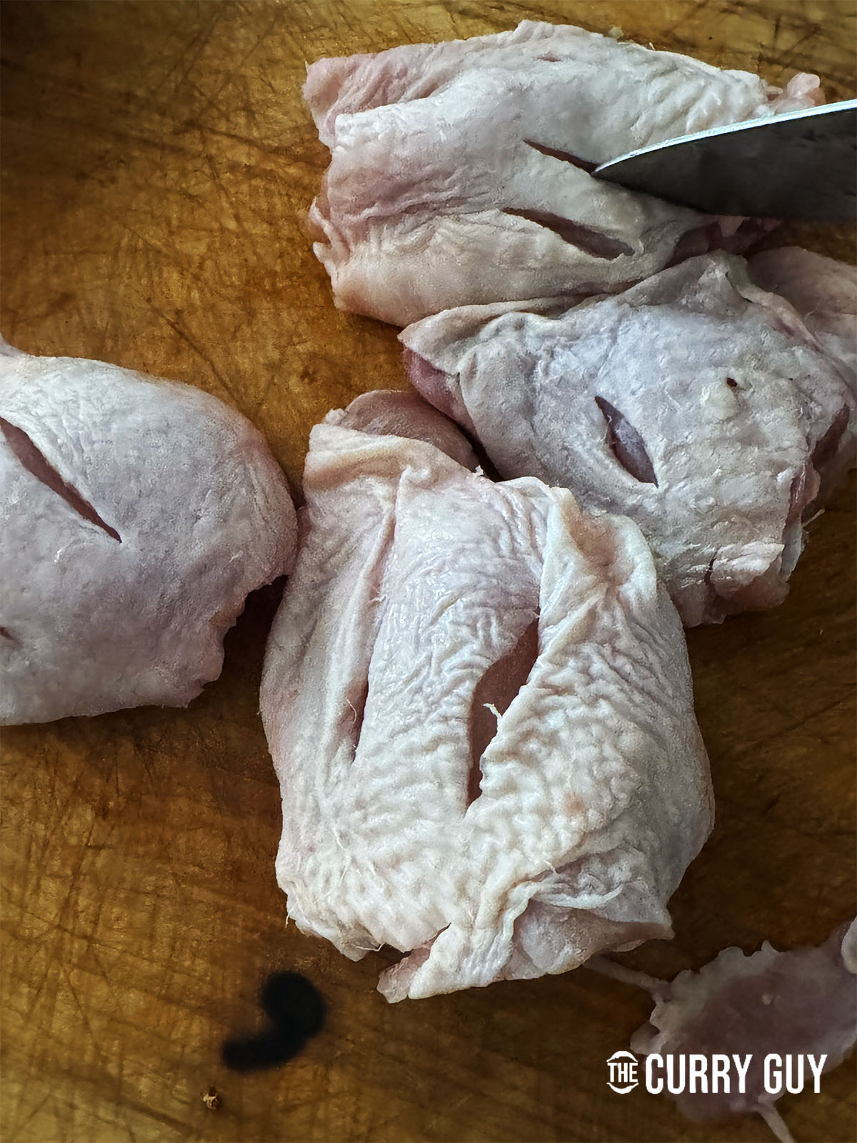 scoring the chicken 