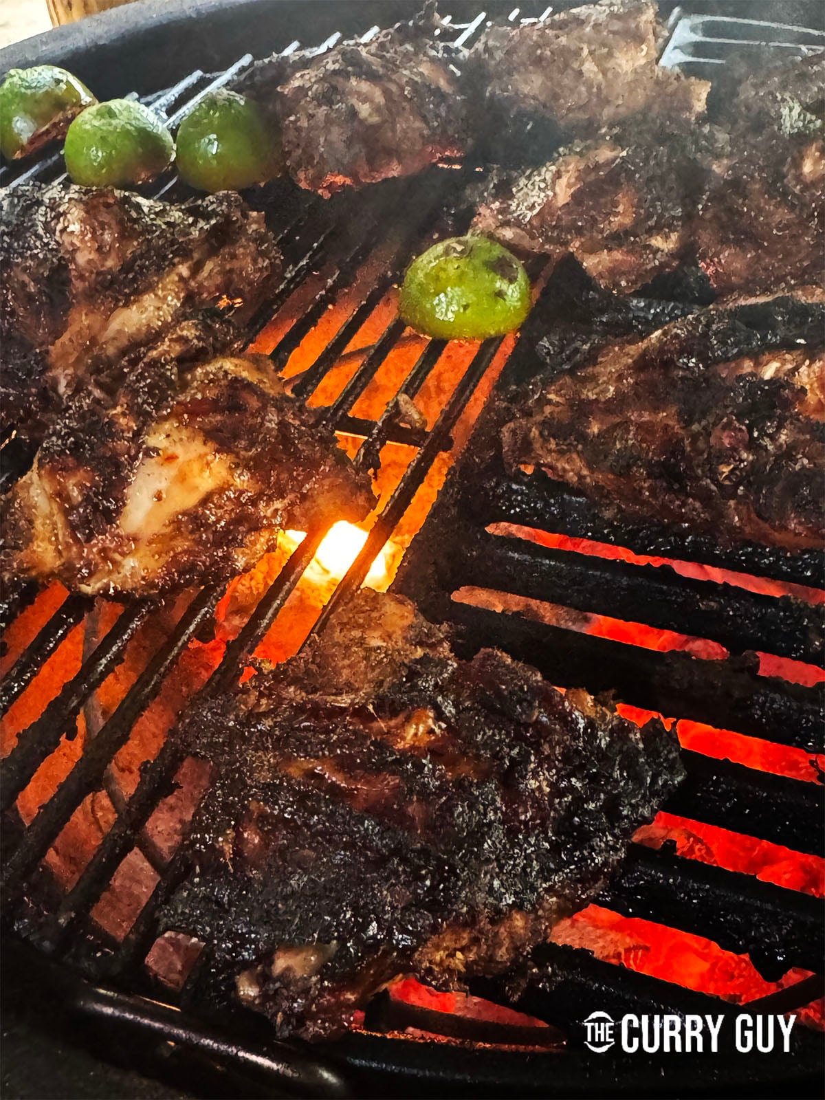 finishing up the jerk chicken 