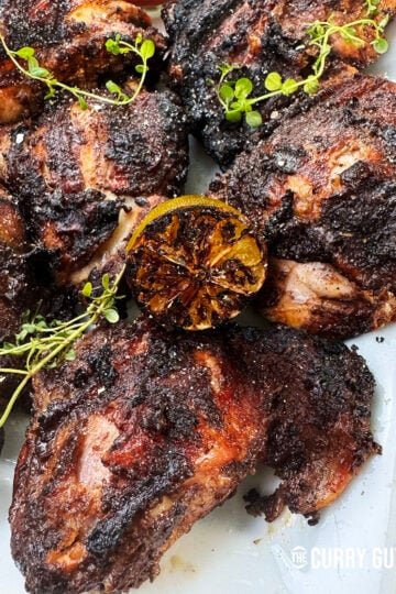 jerk chicken plated up